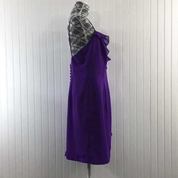 Alfredo Angelo Bridesmaid Purple Ruffle Dress Womens 12 Spaghetti Straps Prom - Picture 2 of 9